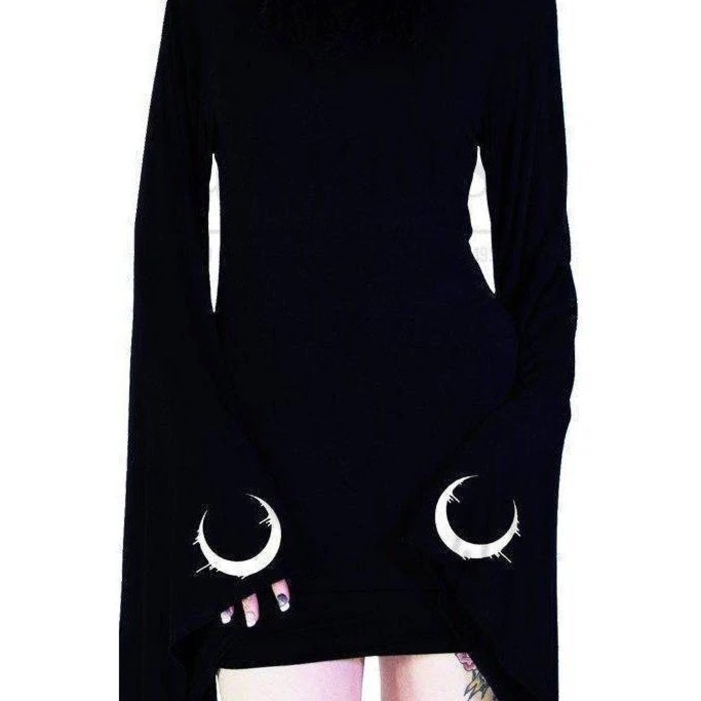Goth body con crescent moon dress